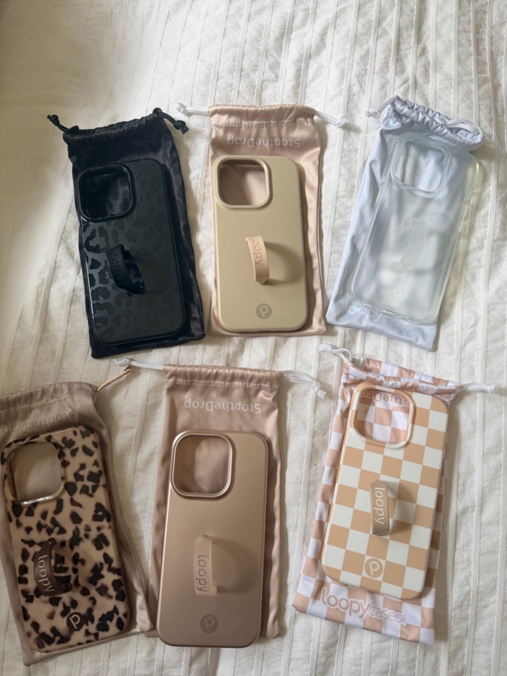 Loopy Case Multi-Pack iPhone Cases in Black, Beige, Clear, Leopard & Checkered